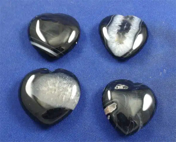 Banded Black Agate Heart 2