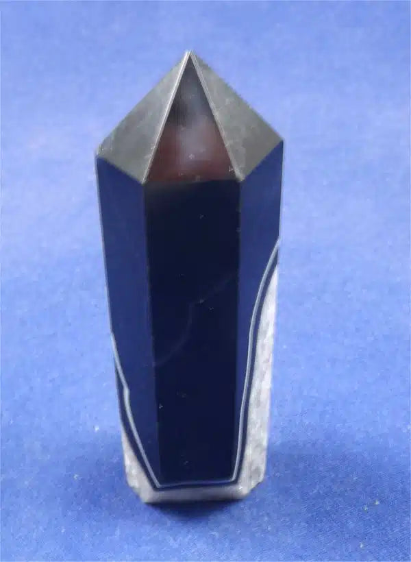 Banded Black Agate and Quartz Tower 2