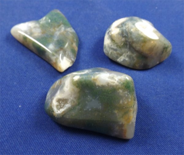 Green Moss Agate Tumbled Stones Extra Large