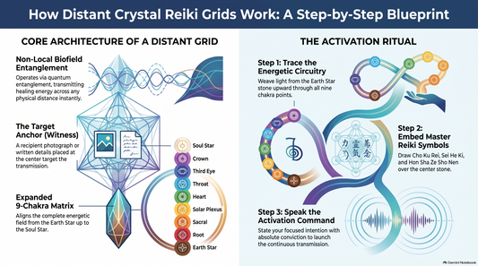 Crystal Reiki Distant Chakra Grids: How Remote Grids Work Infograph