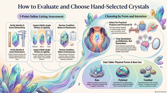 How to Evaluate and Choose Hand-Selected Crystals Infograph