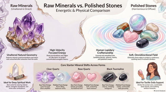 Raw Minerals vs. Polished Stones Infograph