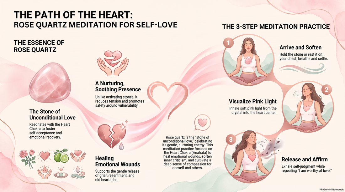 Rose Quartz Chakra Meditation Infograph