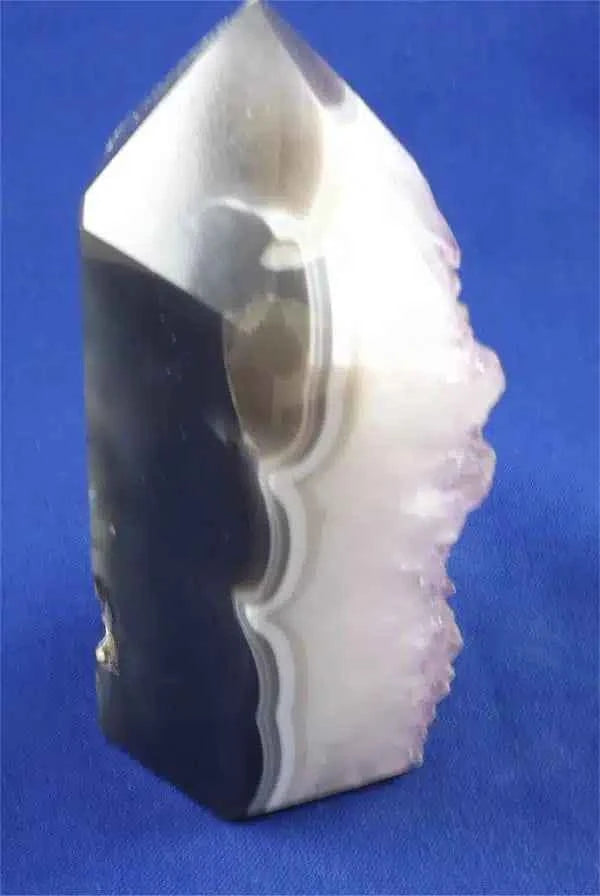 Agate Geode Point Tower 2 With Clear Quartz And Amethyst