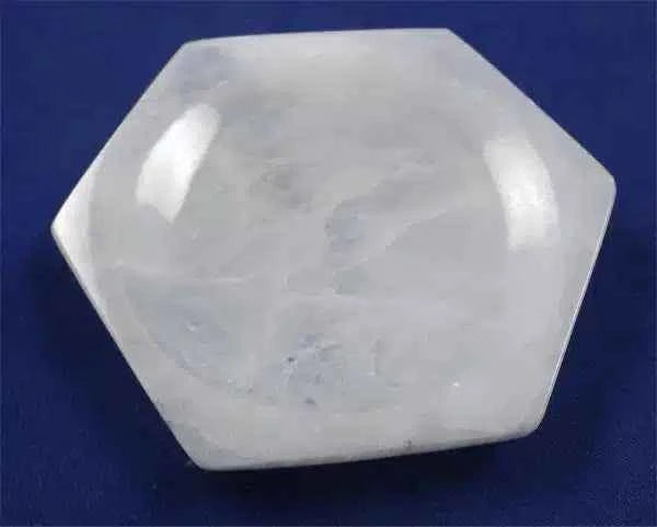 Selenite Hexagon Shallow Bowl