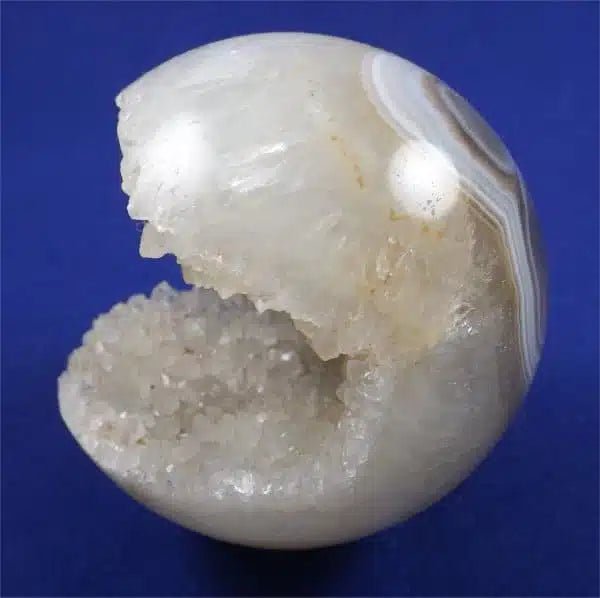 Agate Geode Sphere With Clear Quartz 1 - Crystals By Rob