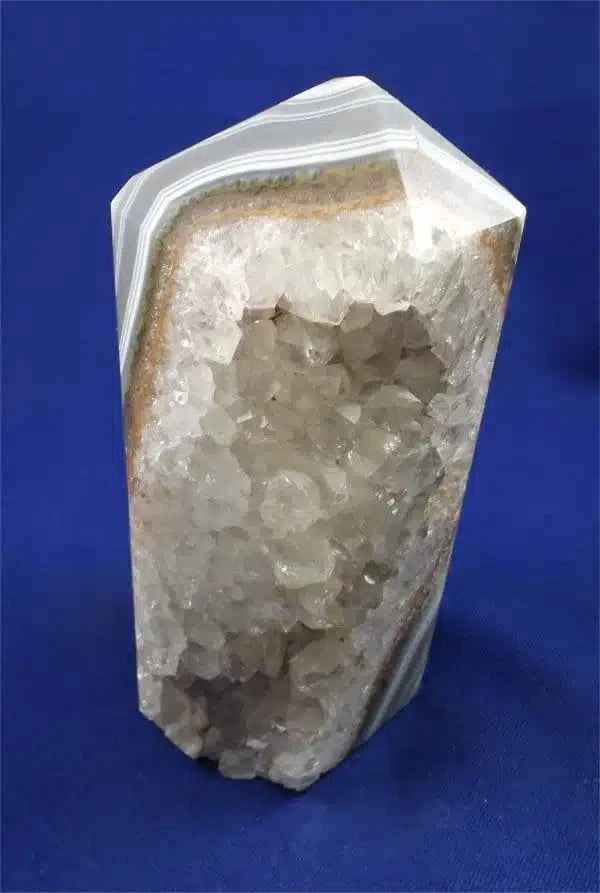 Agate Geode Point Tower 1 With Clear Quartz