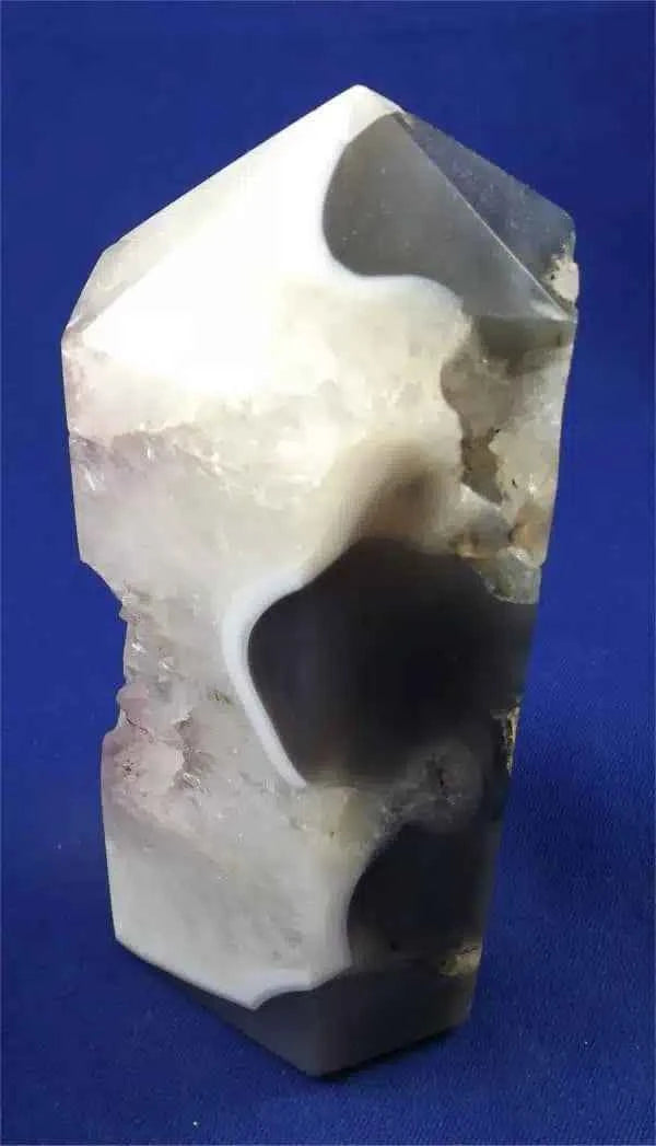 Agate Geode Point Tower 5 With Clear Quartz And Amethyst