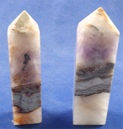 Amethyst Lace Agate Obelisks