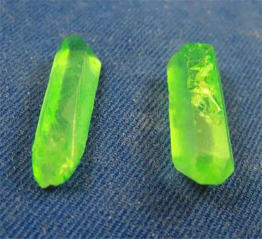 Apple Green Aura Quartz Crystals