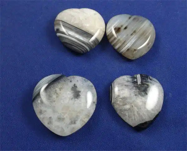Banded Black Agate Heart 1