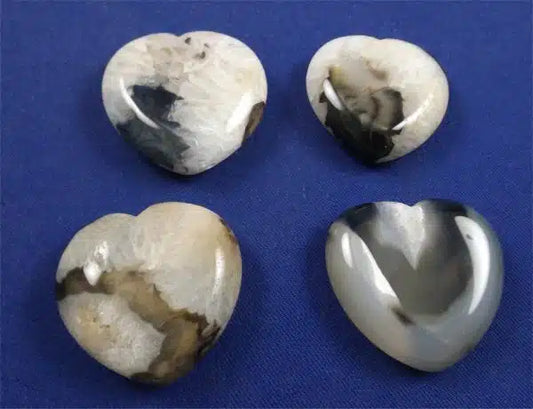 Banded Black Agate Heart 1