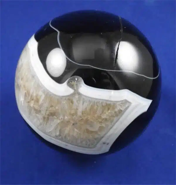 Banded Black Agate And Quartz Sphere