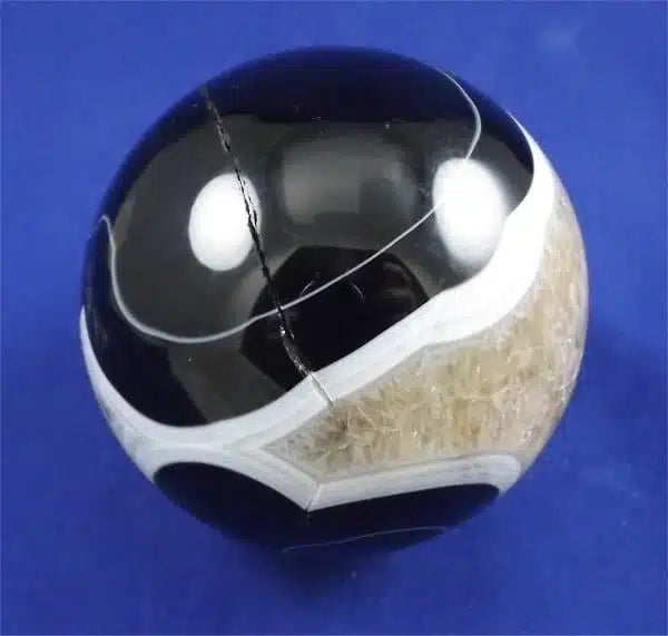 Banded Black Agate And Quartz Sphere