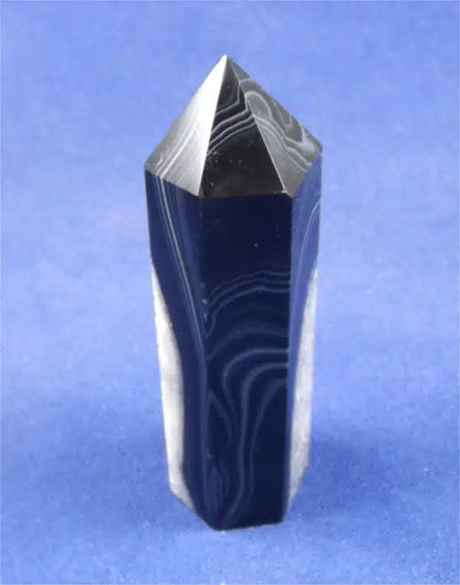 Banded Black Agate And Quartz Tower 1