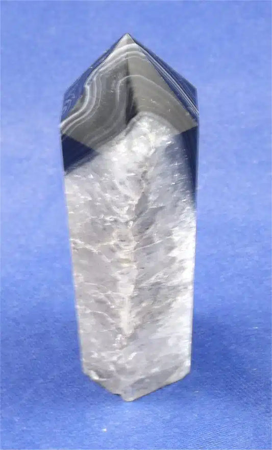 Banded Black Agate And Quartz Tower 1