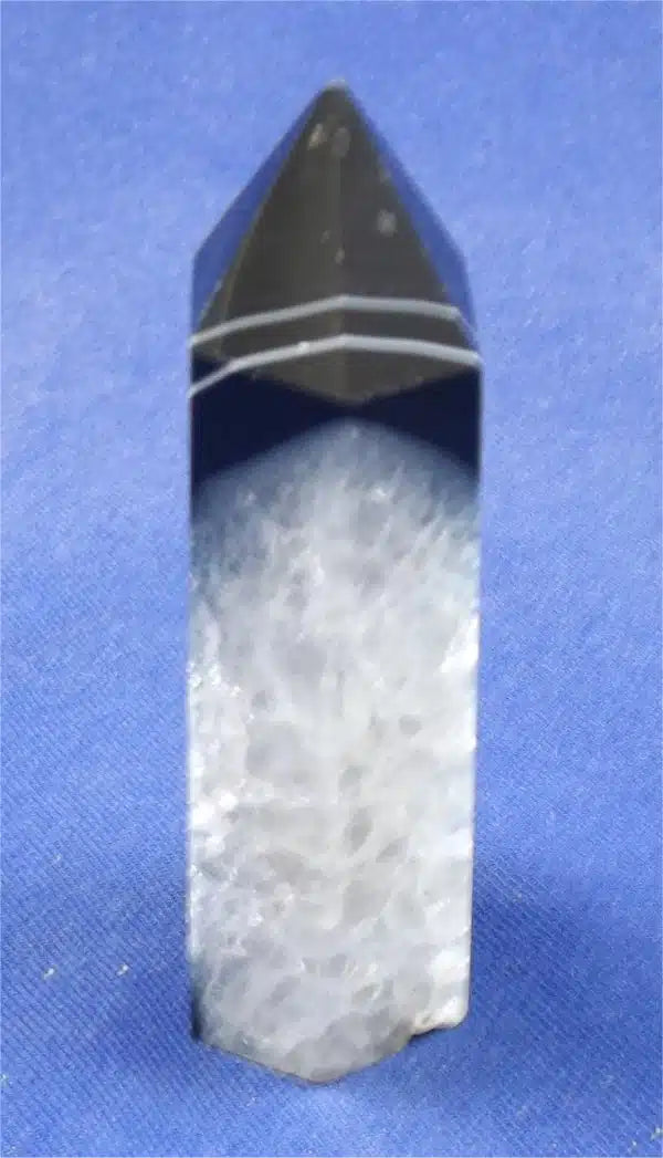 Banded Black Agate and Quartz Tower 3