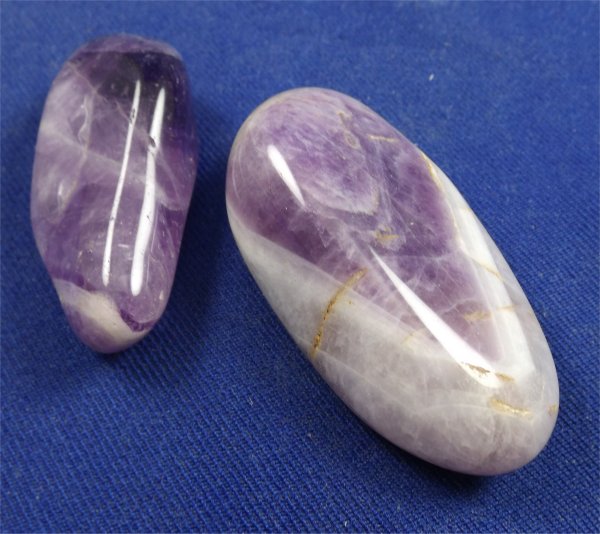 Chevron Amethyst Tumbled Stones
