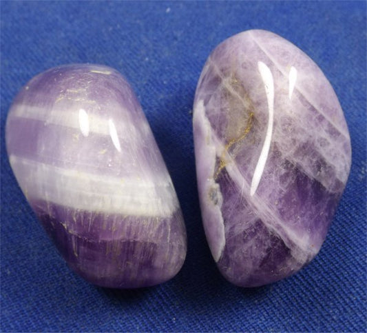 Chevron Amethyst Tumbled Stones