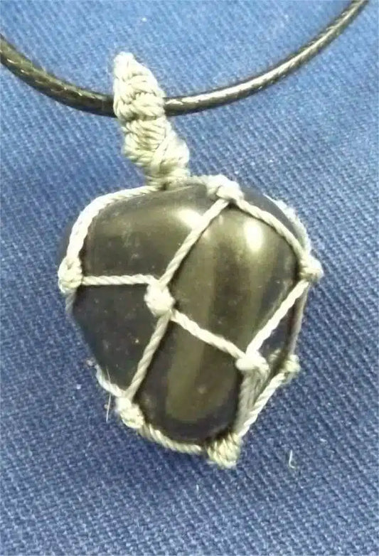 Apache Tears Tumbled Stone Necklace