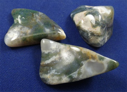 Green Moss Agate Tumbled Stones Extra Large