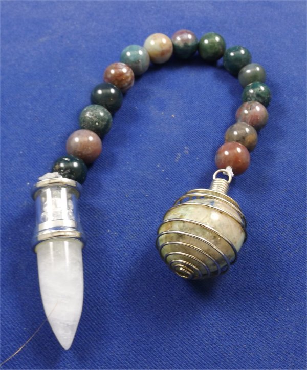 Phoenix Stone Pendulum With Indian Agate And Clear Quartz