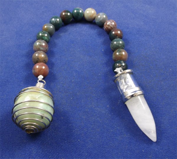 Phoenix Stone Pendulum With Indian Agate And Clear Quartz