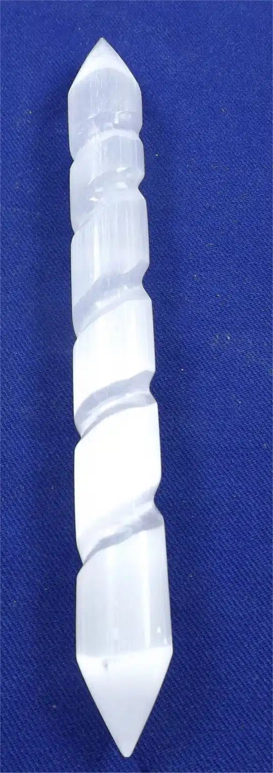 Selenite Twist Double Point Wand