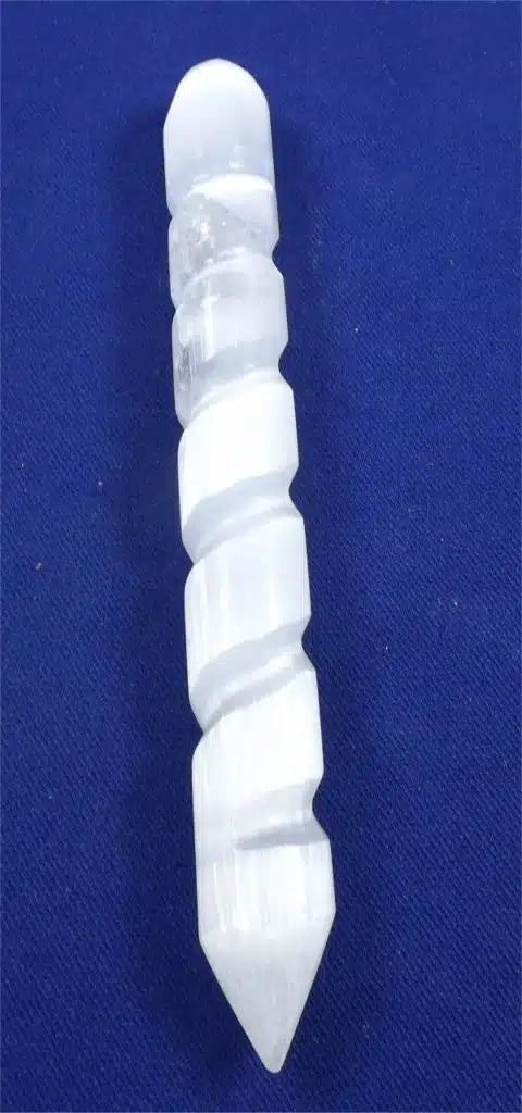 Selenite Twist Single Point Wand