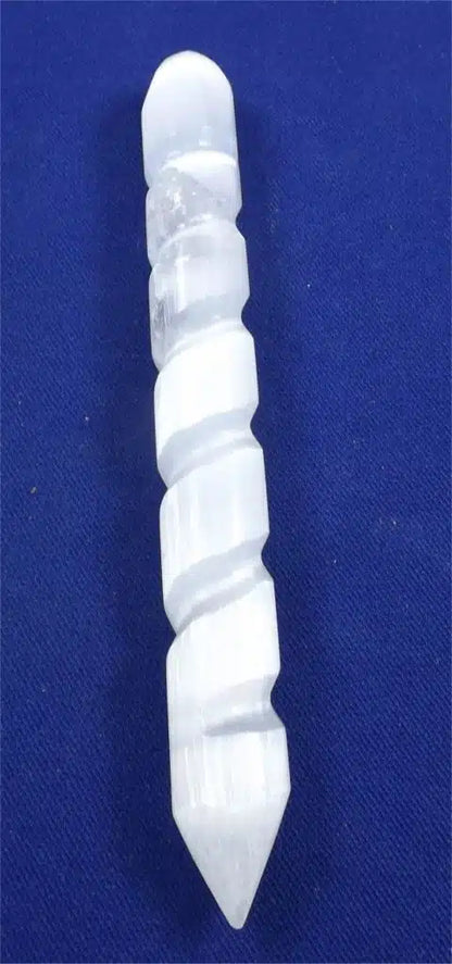 Selenite Twist Single Point Wand