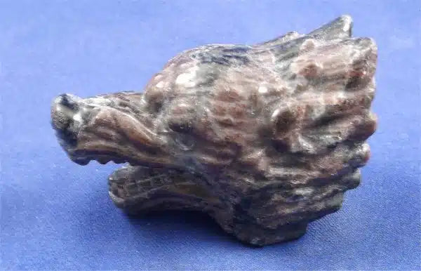Mahogany Obsidan Wolf Head Skull